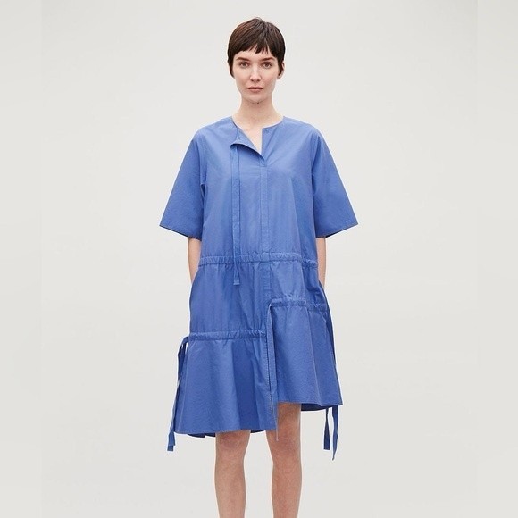 COS Asymmetrical Dress with Drawstrings Size 4 - Picture 8 of 11